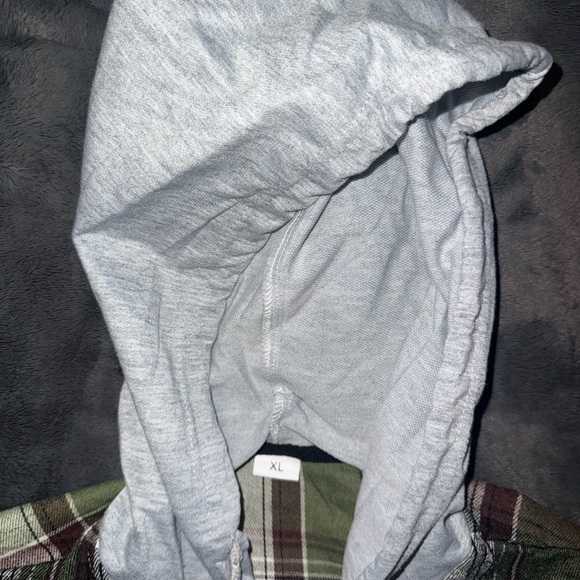 Men's Green Plaid Hooded Jacket - Picture 2 of 3